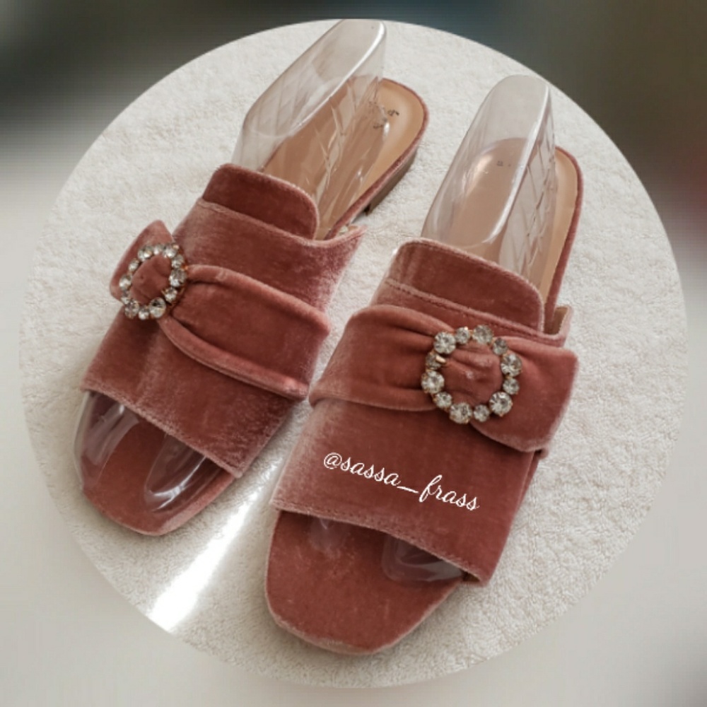 ‼️CLEARANCE‼️ Velvet Slides, Sizes 6-10 avail, NWT